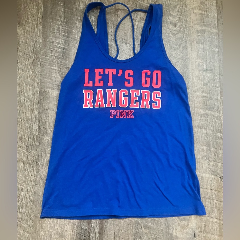 PINK Texas Rangers Blue Tank Top